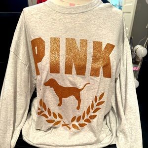 Grey and gold hoodie size large oversized